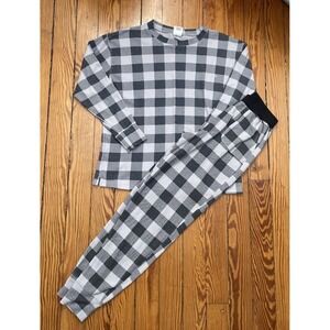Victoria's Secret Pink Waffle‎ Knit PJ Set Grey Check, Xsmall, Pajamas, Jogger
